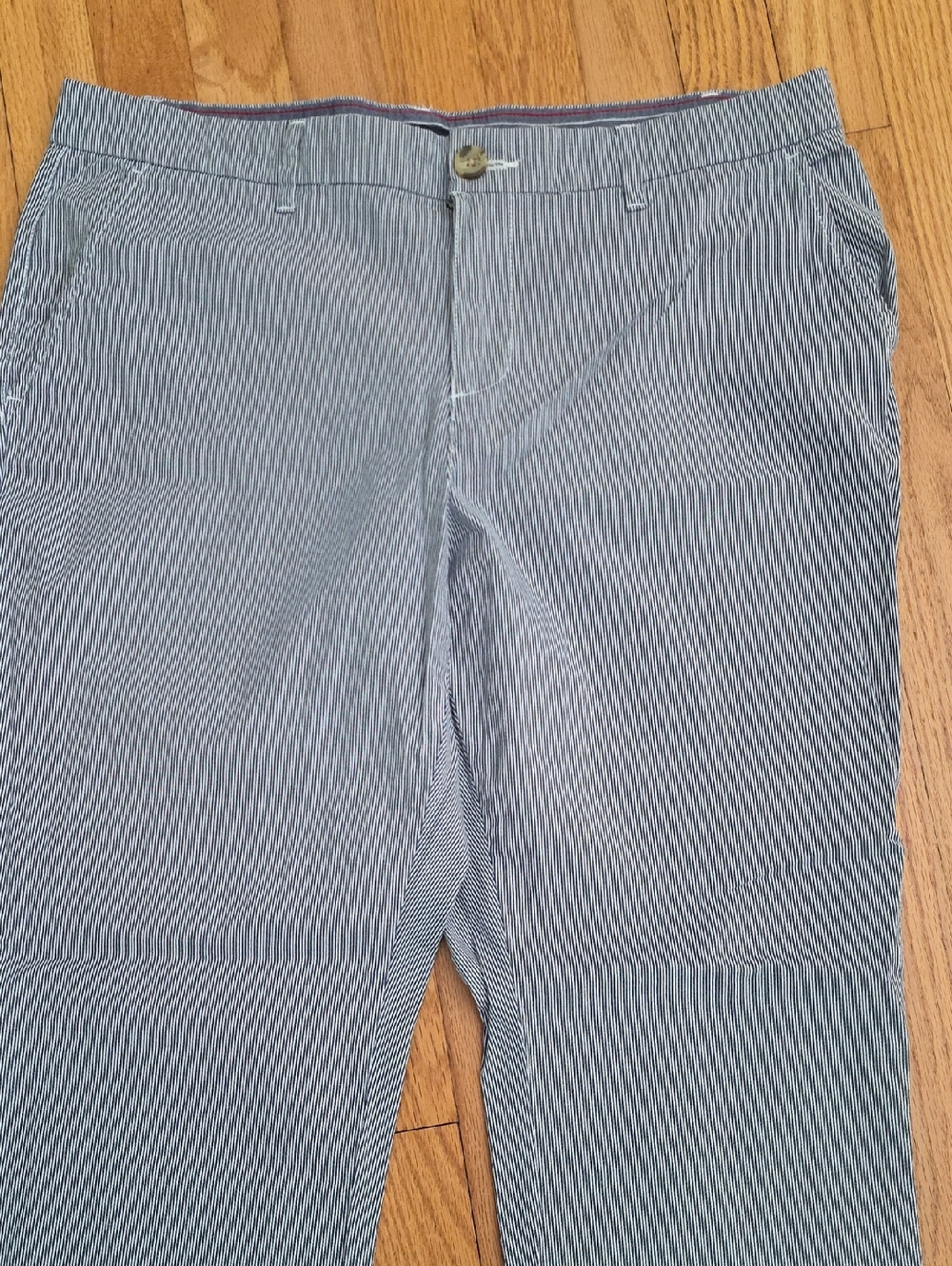 Tommy Hilfiger Ladies's Blue and White Striped Chinos